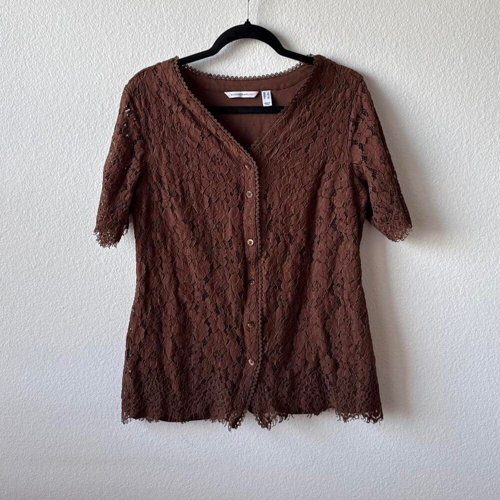 Brown lace blouse